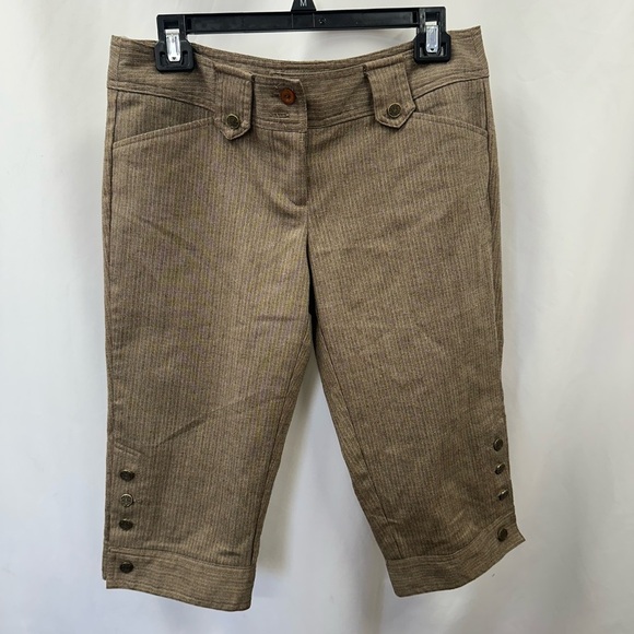 No Boundaries pinstripe brown capris size 9 - Picture 1 of 8